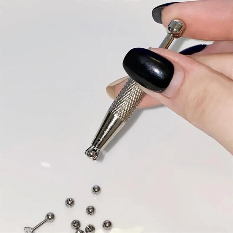 Mini 4 Claws Jewelry Beads Tweezer Pick-up Tool Diamond Gems Prong Holder Catcher Grabber Stainless Steel Body Piercing Tools