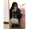 IELGY Niche Silver Bowknot Underarm Bag High-End Feeling Out Street Portable Pillow Bag Fashion Commuter