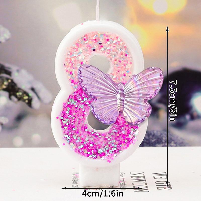 Svíčka růžová fialová narozeninové svíčky kreativní narozeninová svíčka dekorace na dort topper oceán hvězdice babyshow třpytivá ozdoba