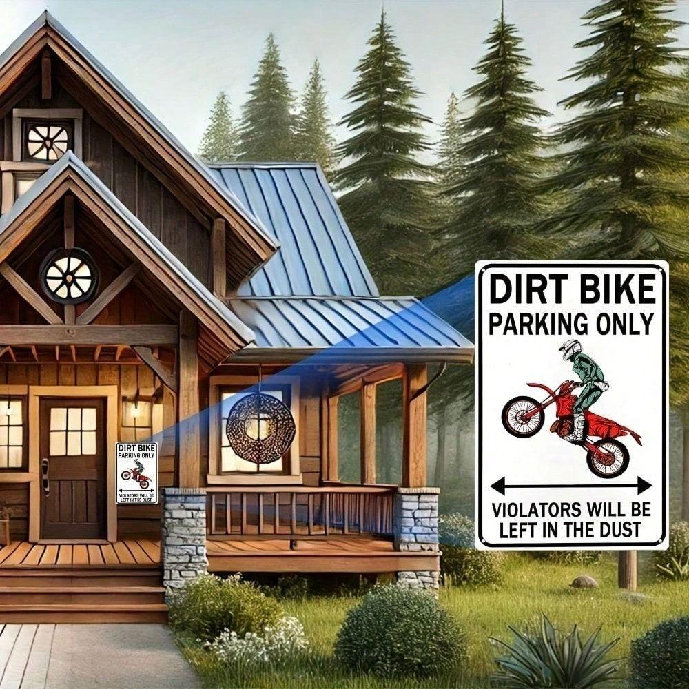 Vintage Metal Sign Motorcycle Parking 20x30 cm Waterproof Garage & Man Cave Decor