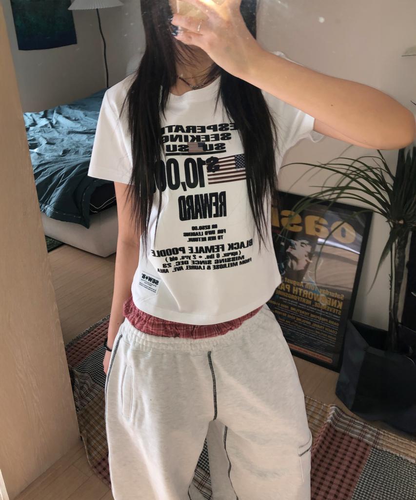 Ssobi Uu Semi-Crop Short Sleeve T-Shirt [White]