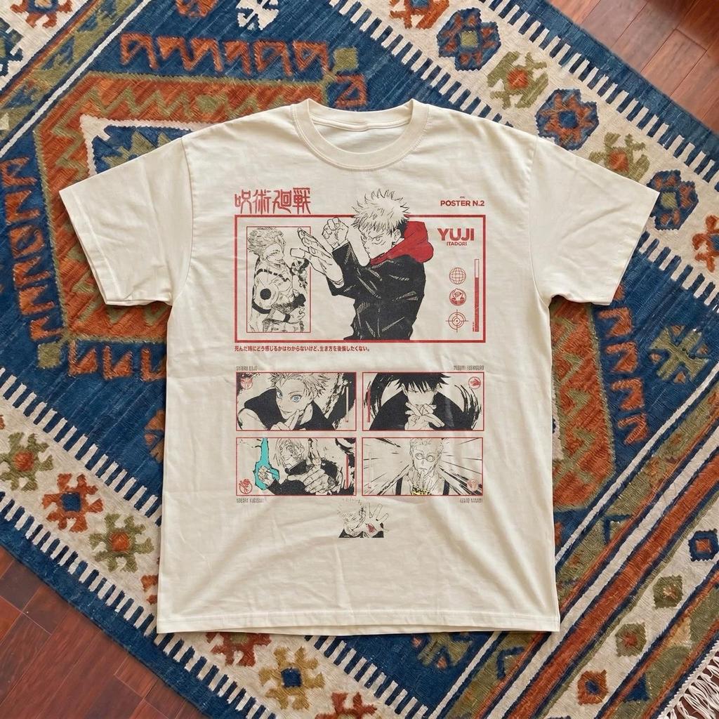 Jujutsu Kaisen ShortSleeve Top AnimePrint Streetwear Y2K Style Suitable for All Ages (Summer 2026 New Arrival)