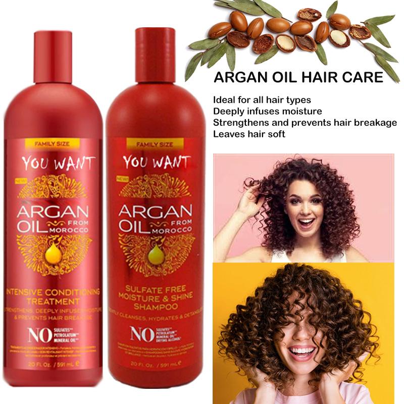 Moroccan Nut Oil Shampoo and Conditioner Set Nourishing and Moisturizing Damaged Shampoo Set
