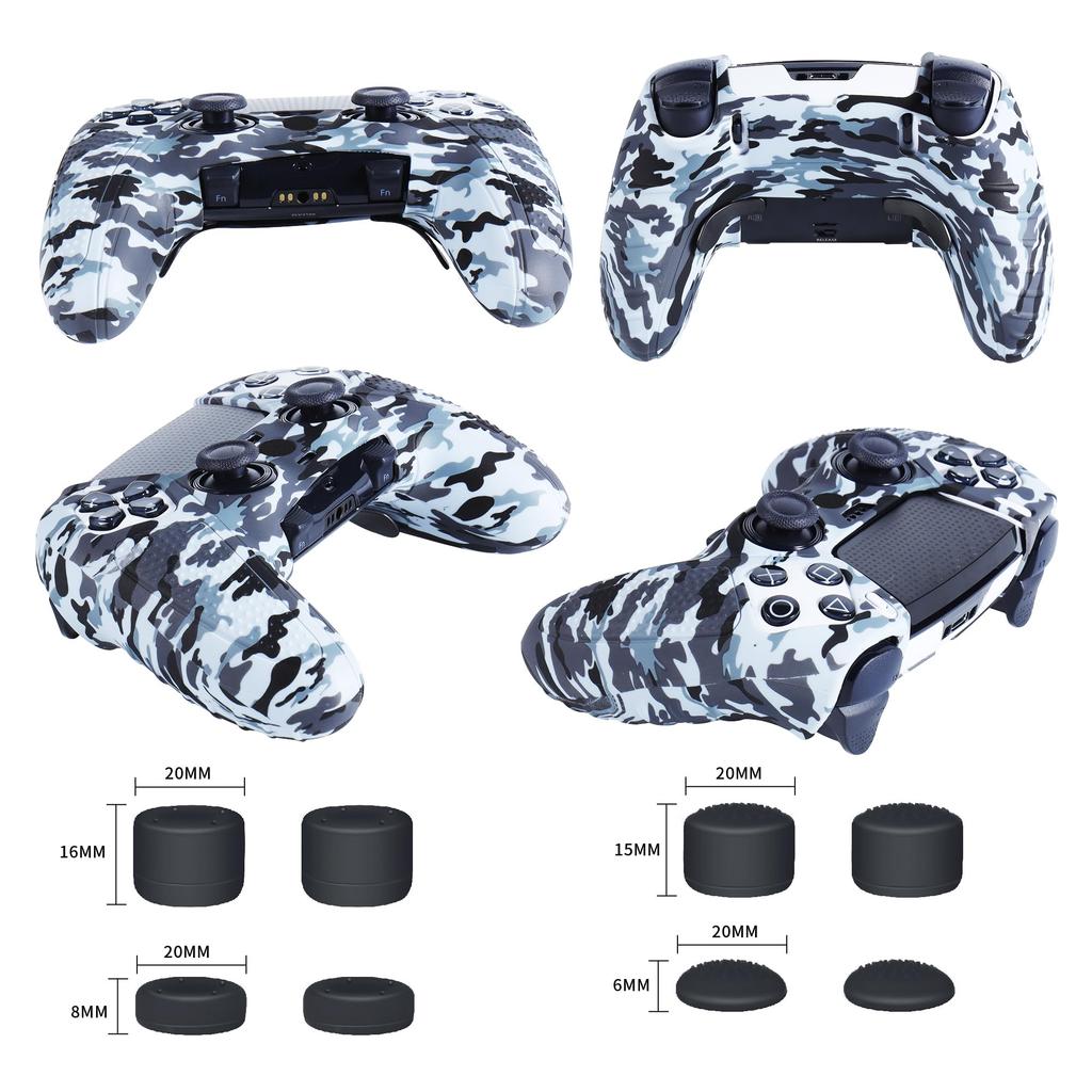 JYXETOV PS5 Edge Controller Ergonomic Silicone Free 8 Button Charges with Original Printing Pattern Cover, Protection, Caps, Charger, Non-Slip Design,