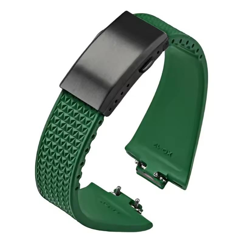 

For Tissot PRX T137.407 t137.907 Fluoro Rubber strap 40mm dial Folding Buckle FKM Sport Waterproof Quick Release Watch Band men Convex 12mm
