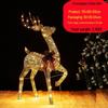 Champagne Wicker Deer, Single with Lights (Plug-in)