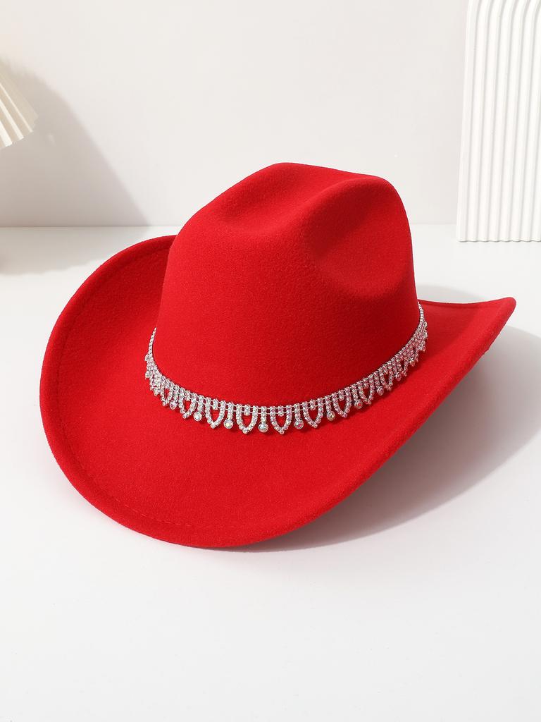 European, American and Western Cowboy Top Hat Color Diamond Casual Top Hat Tibetan Jazz Hat Felt Hat