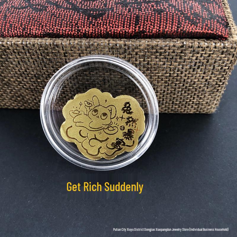 999 Saf Altın Koruyucu Tanrılar Telefon Çıkartması: Zodyak Doğum Yılı Buda Muska