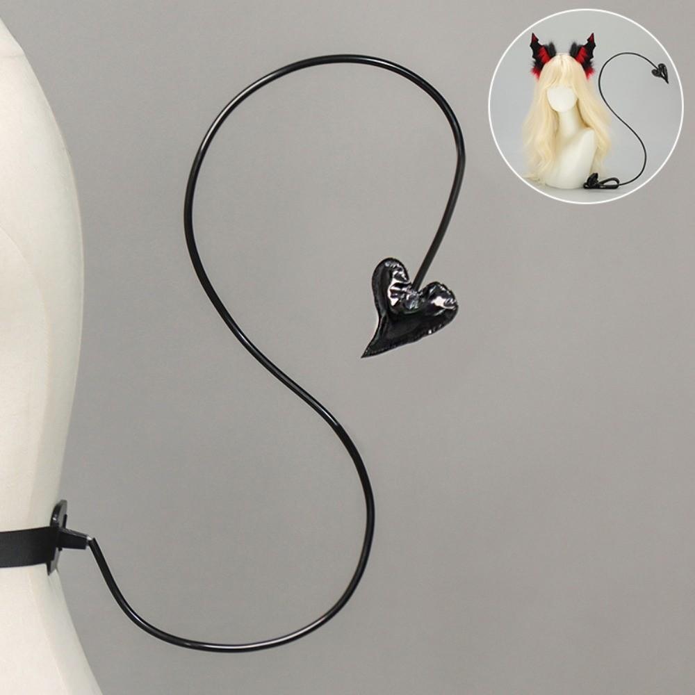 Black Demon Tail Prop Dark Gothic Cosplay Costume New Demon Horns Headband Party