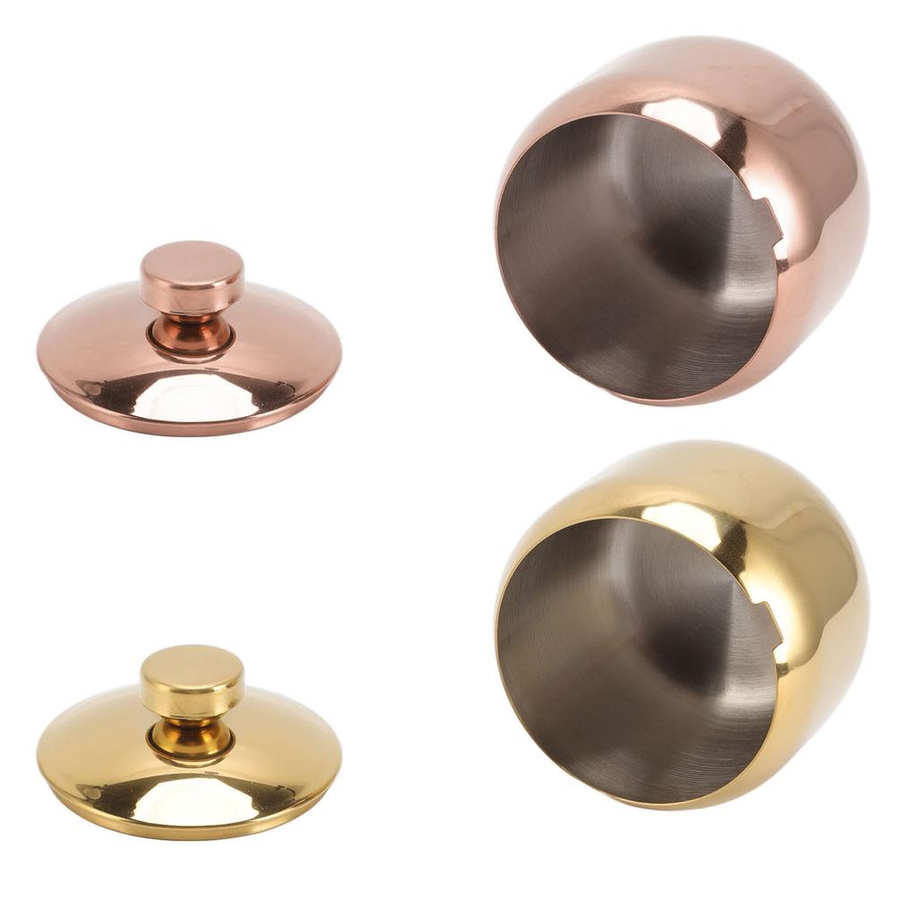 Stainless Steel Gold Seasoning Condiment Pot Spice Salt Sugar Pepper Container Jar Storage Organizer