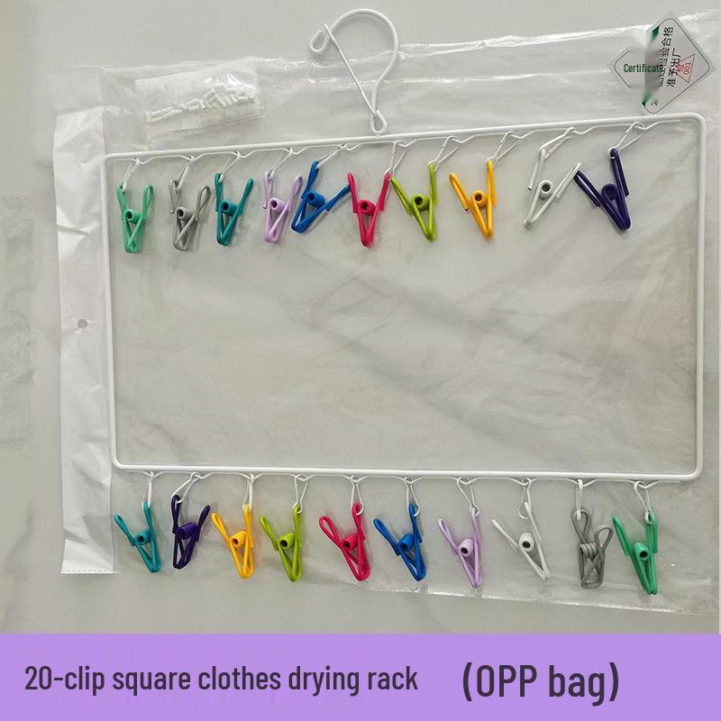 

Multifunctional 20-Clip Sock and Underwear Drying Rack Hanger OPP bag packaging
