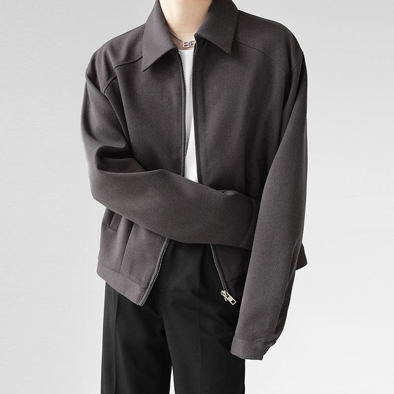 Мужская модная ретро куртка дымчато-фиолетового цвета - Приталенный крой, однотонная, с лацканами, трехмерный крой. XL фиолетовый