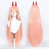 Anime Chainsaw Man Power Cosplay Peruk Uzun Turuncu Pembe Isıya Dayanıklı Sentetik Saç Parti Rol Yapma Perukları