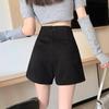 2024 Autumn/Winter High Waist Women's Woolen A-line Shorts - Slimming Wide Leg Booty Style