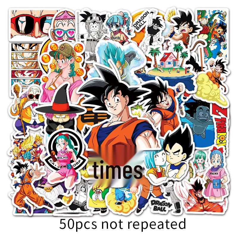 50PCS Dragon Ball Cartoon Stickers for Laptops, Suitcases, Scooters, and Stationery Boxes