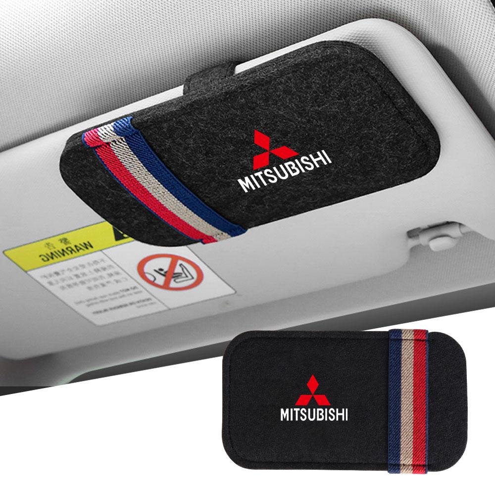 Car Glasses Clip Case Sun Visor Sunglasses Organizer Clip For Mitsubishi Space Star Eclipse Cross ASX Xl Lancer Galant Ralliart