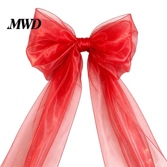 Grote Stoffen Strikken voor Verjaardagsevenementen 79x20 Inch Reuzenstrik Kerstboomtopper, Extra Grote Tule Romantische Tuinbruiloften Ornament met Lange Slinger