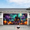2D flat-printed garage banner featuring a terrifying night sky design with a full moon. Made of durable material.