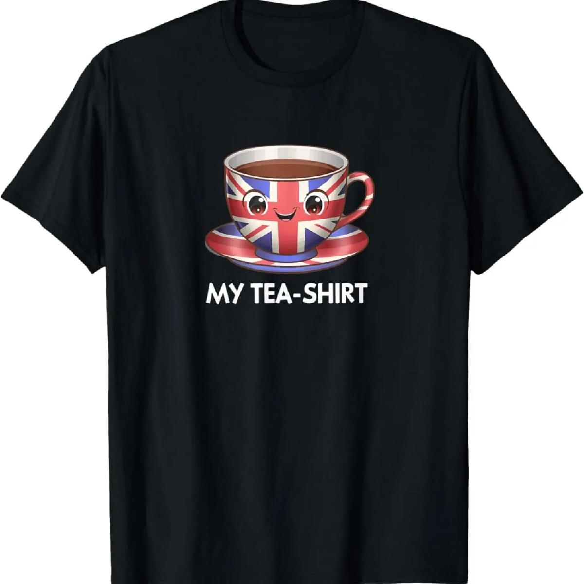 I Love English Tea Party UK Flag London Souvenir Memorabilia T-Shirt XXXXXL разноцветный