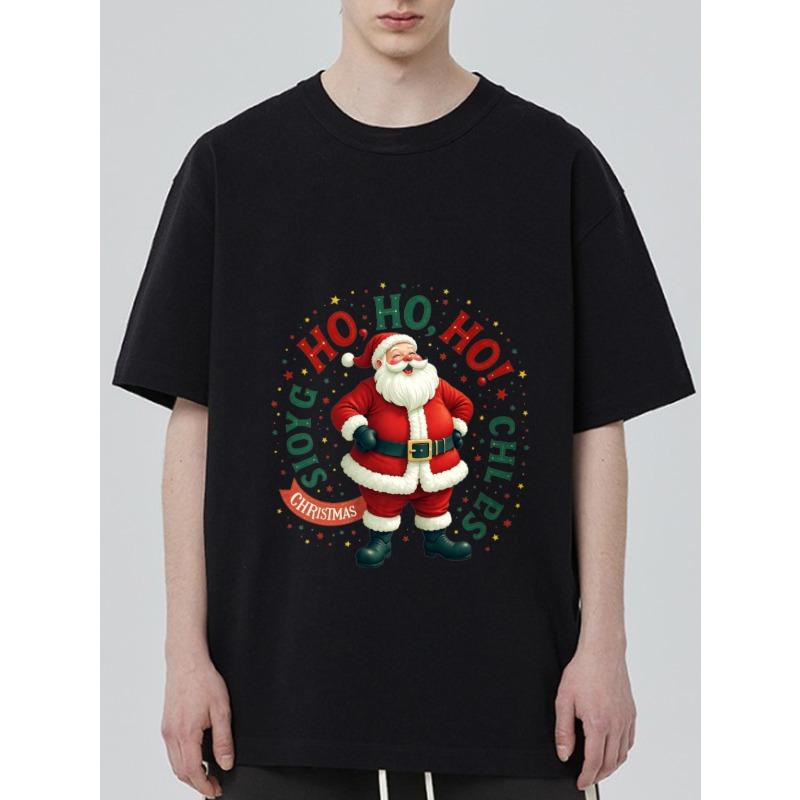 

Christmas T Shirt Black Santa Claus Ho Ho Ho Joy Christmas Holiday Party Wear XXXXL чёрный
