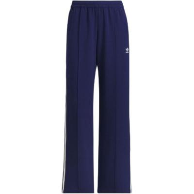 Diseño Original de Raya Clásica Versátil de Tiro Medio Retro Deportivos Casuales Pantalones para Mujer Azul Oscuro JX2805