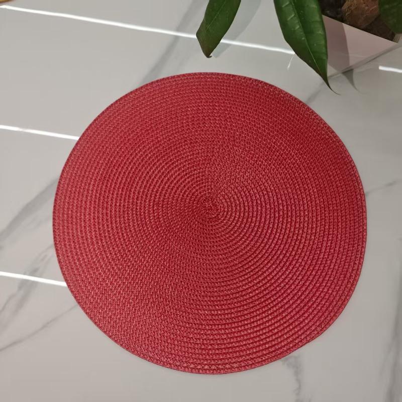 Round Woven Placemats Heat Resistant Non Slip For Kitchen Table Holiday Home Use