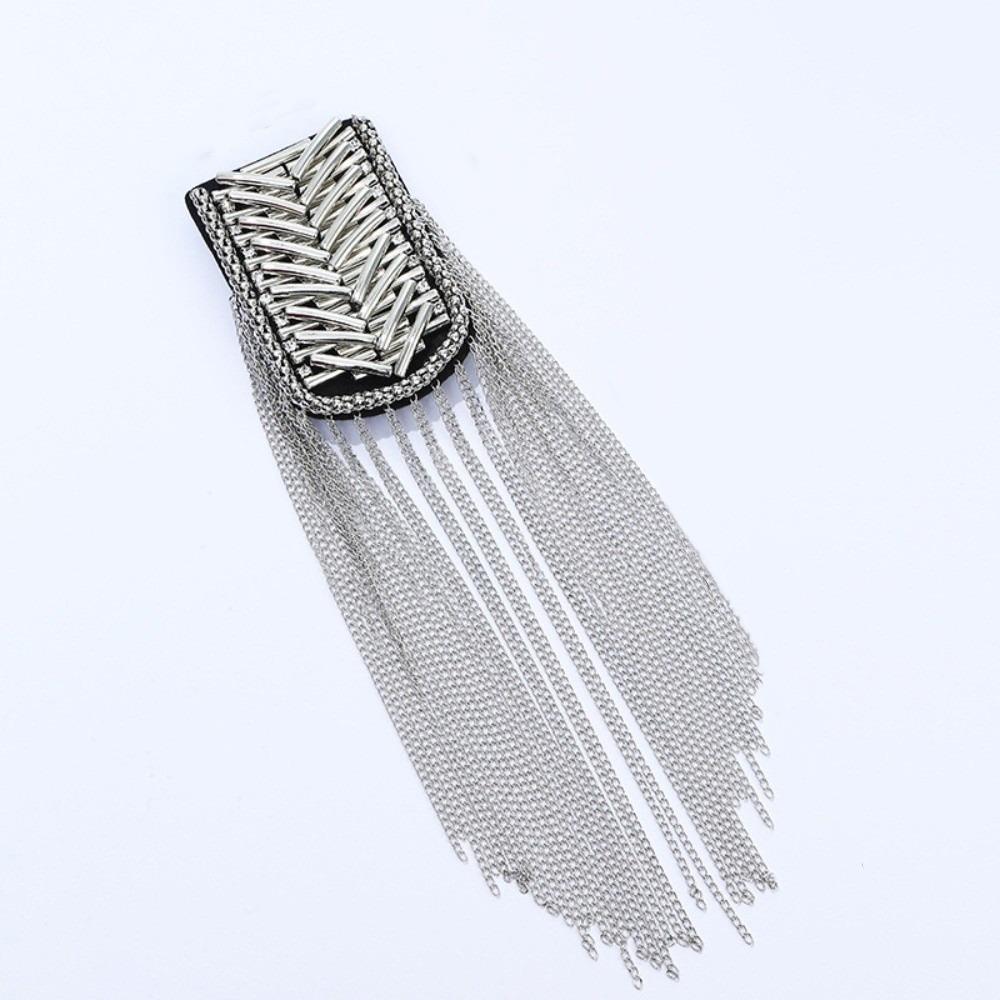 Long Chain Shoulder Jewelry Pin Beads Shoulder Brooch Delicate Clothing Accessories  for Men Women