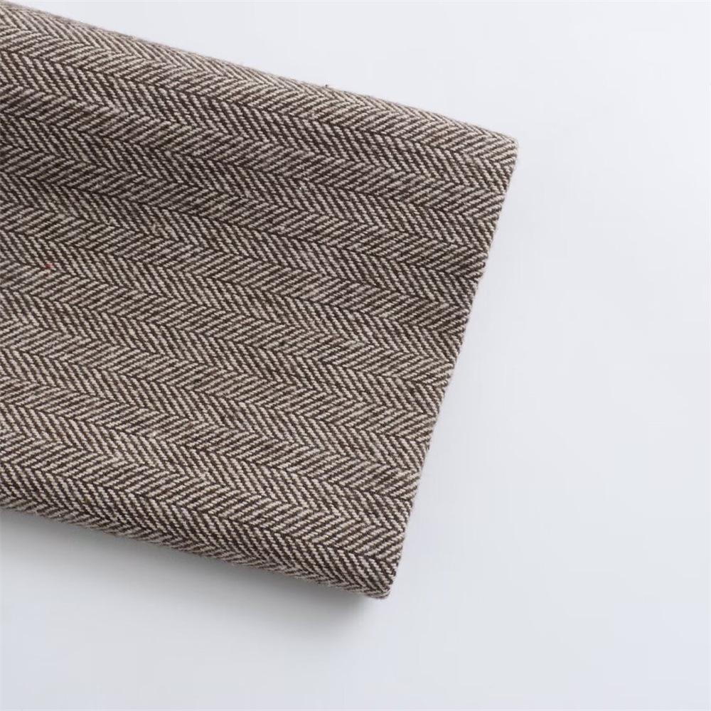 PB&ZA Women's Herringbone Suit Jacket - 2024 Autumn/Winter Versatile Design