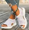 Fashion Plus Size Women Summer New Mesh Fish Platform Sandals Sandalia Feminina Open Toe Wedge Sandals Ladies Light Casual Sport Sandals
