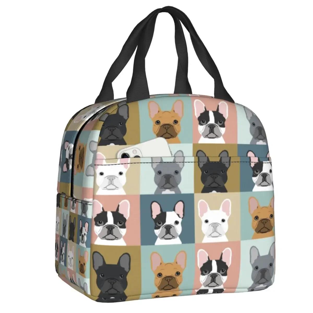 

Изготовленный на заказ голодный французский бульдог сумка для обеда женская термосумка-холодильник изолированный ланч-бокс для детей школьного возраста 22x20x13CM