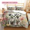 Biancheria da letto con motivo dalmata e fiori Decorazione per la casa Regalo di compleanno (1 * copripiumino + 2 * federa, senza nucleo)