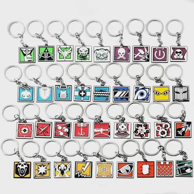 Anime-Spiel R6 Schlüsselanhänger aus Legierung – buntes Metall-Accessoire