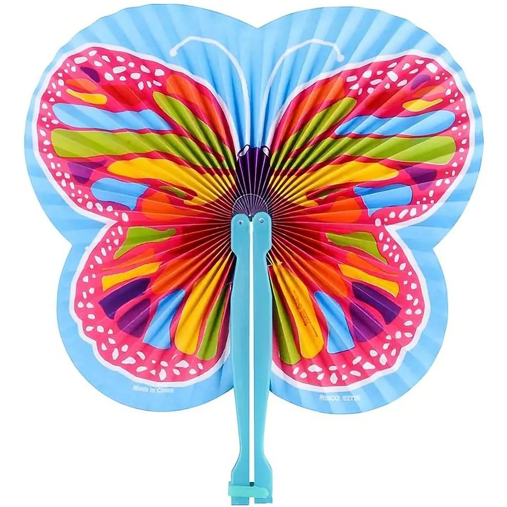 12Pcs Hand Fan Butterfly Folding Fan Birthday Party Favors Decoration Birthday Girl Pinata Toy June Party Baby Shower