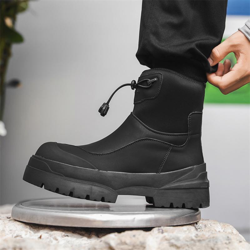 Martin boots men's 2025 new retro high-top heightening thick-soled outdoor function wind elastic boots 4722-J