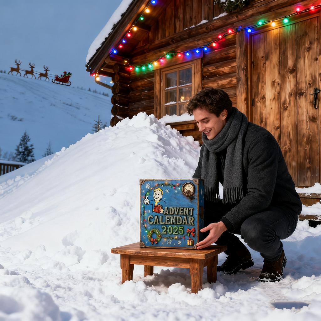 2D-Flugzeug + Flugzeugbox + 24-teiliges Set + Countdown-Box mit Strahlungsmotiv, Weihnachtskalender