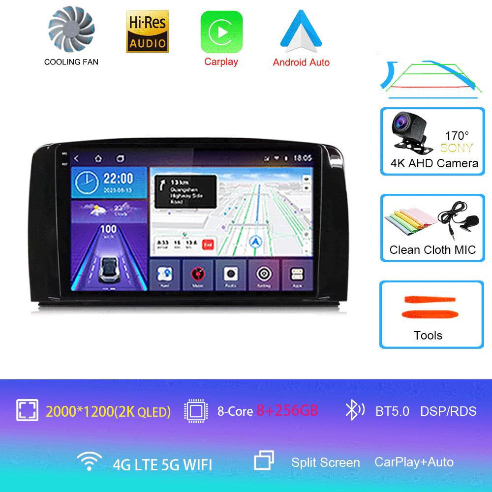 Android14 For Mercedes Benz R-class W251 R300 Car Radio Multimedia Video Player GPS Navigation Carplay Stereo 5G WIFI 360 Camera