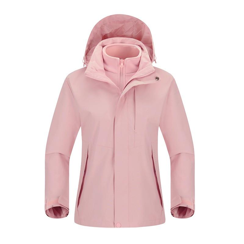 Men Women 3-in-1 Waterproof Windproof Hiking Jacket With Removable Fleece Liner Camping Outdoor Travel