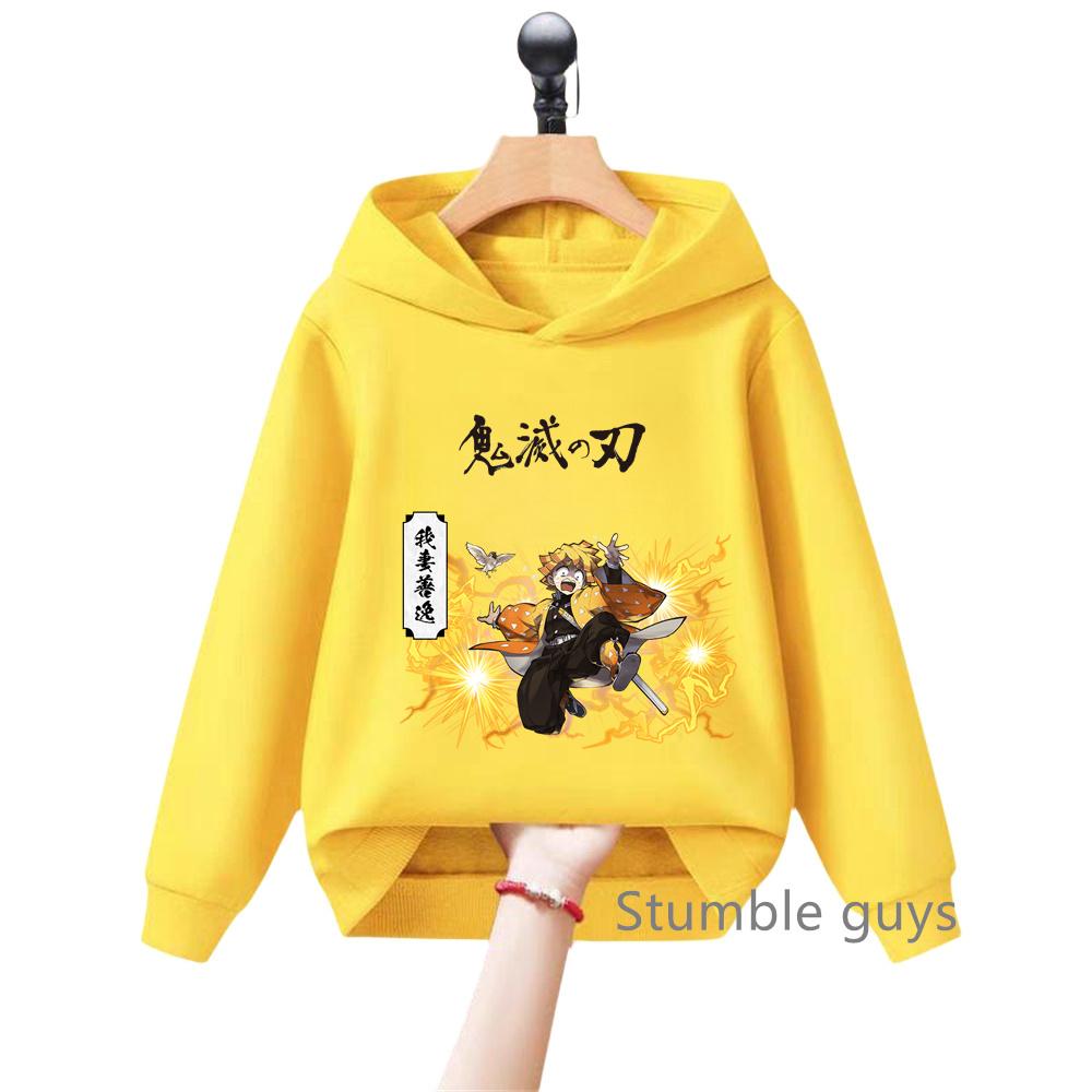 Cute Anime Demon Slayer Kids Hoodie Sweatshirt for Boys Girls Cartoon Long Sleeve Casual Daily Wear