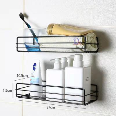Badezimmer-Aufbewahrungsregal, Küchen-Organizer, Regal, schwarze Regale, Eckrahmen, Eisen, Dusche, stanzfrei, montierter Caddy-Rack