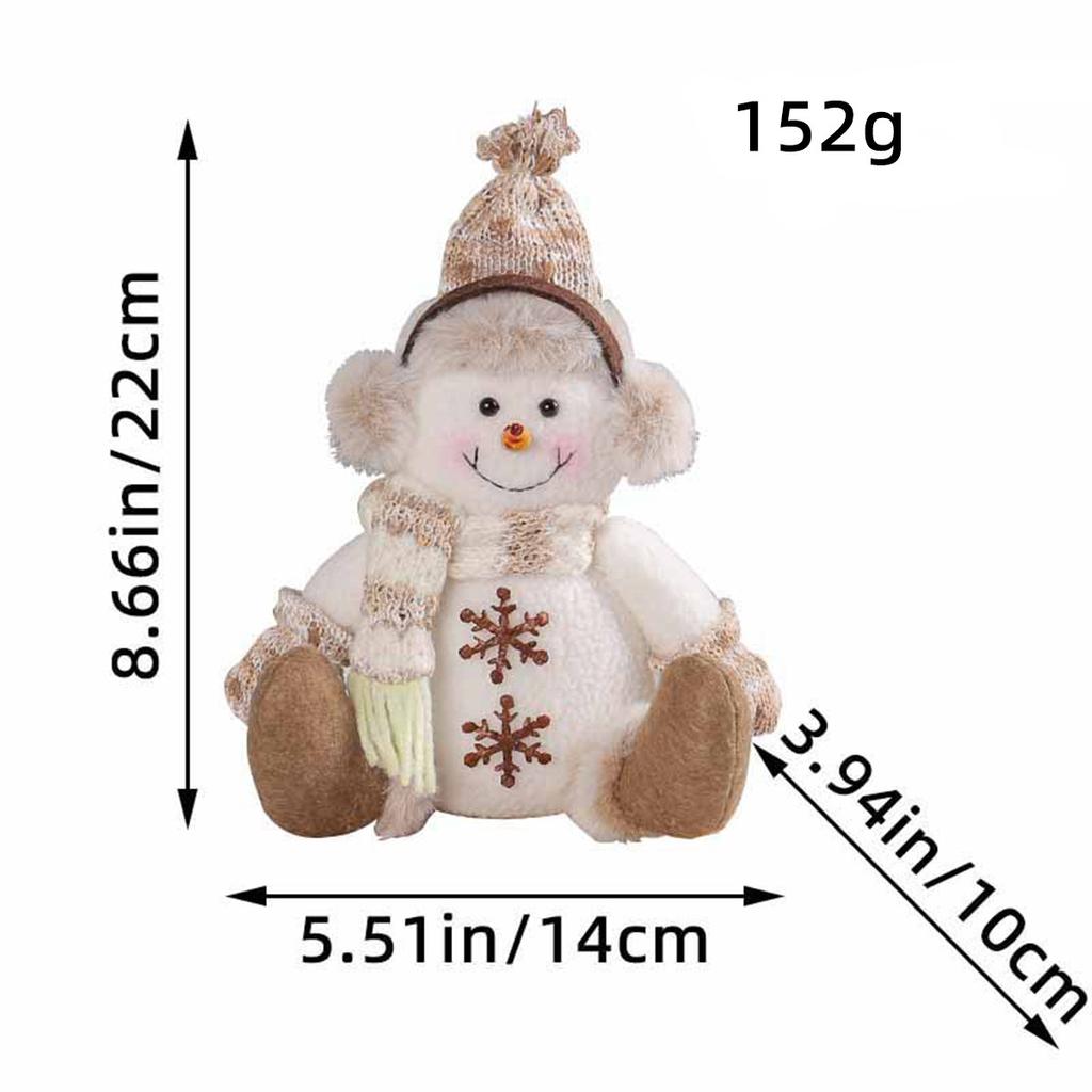 Christmas Short-legged Snowman Doll Ornaments New Warm Brown Knitted Doll Living Room Sofa Home Decor