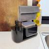 Stainless Steel Countertop Manual Soap Dispenser & Rag Holder
