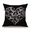 Cover Geometric Cushion Home Sofa Decor Black  White Linen Throw Pillow Case