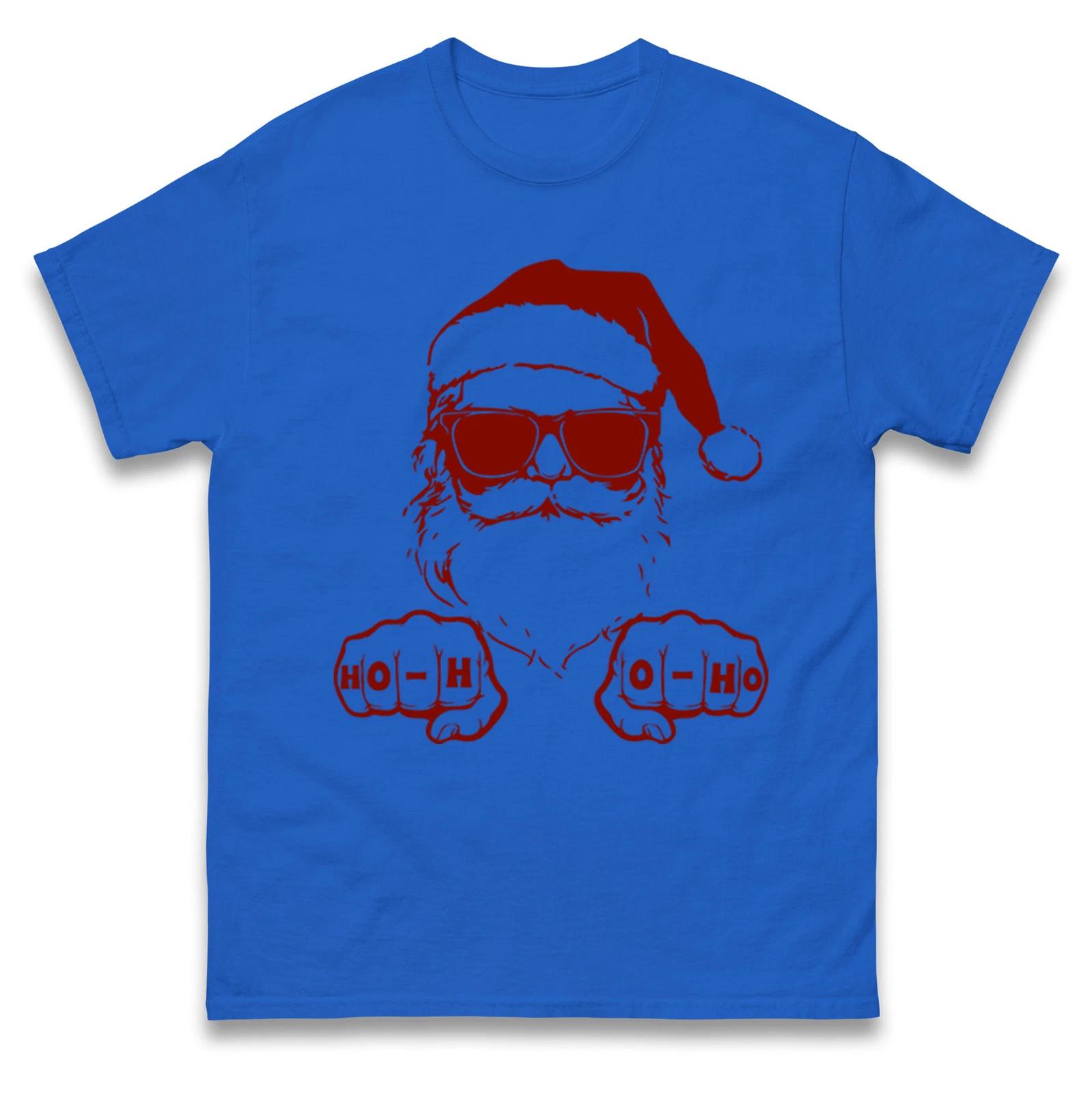 Santa Ho Ho Merry Christmas T Shirt,Santa Claus Funny Christmas Tee M