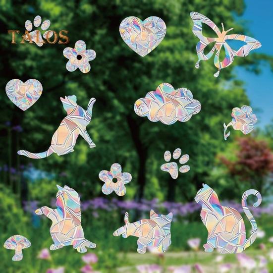 Window Decal Rainbow Prism Window Decoration Reusable Beautiful Cloud Anti-collision Crash Glass Decal Party Favors