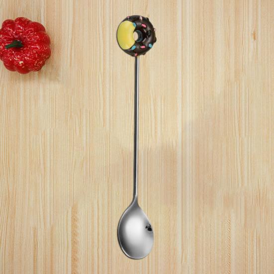 Cucchiaio da caffè in acciaio inossidabile con manico lungo, cucchiai da dessert, cucchiaini da tè creativi a prova di ruggine, per ristoranti di casa