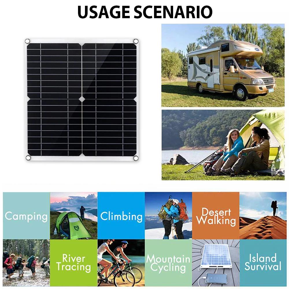 SOECOPO 20000W Portable Off Grid Solar System Kit 2*300W Panel 12V 24V To 220V/110V Inverter Socket 100A Controller for Camping