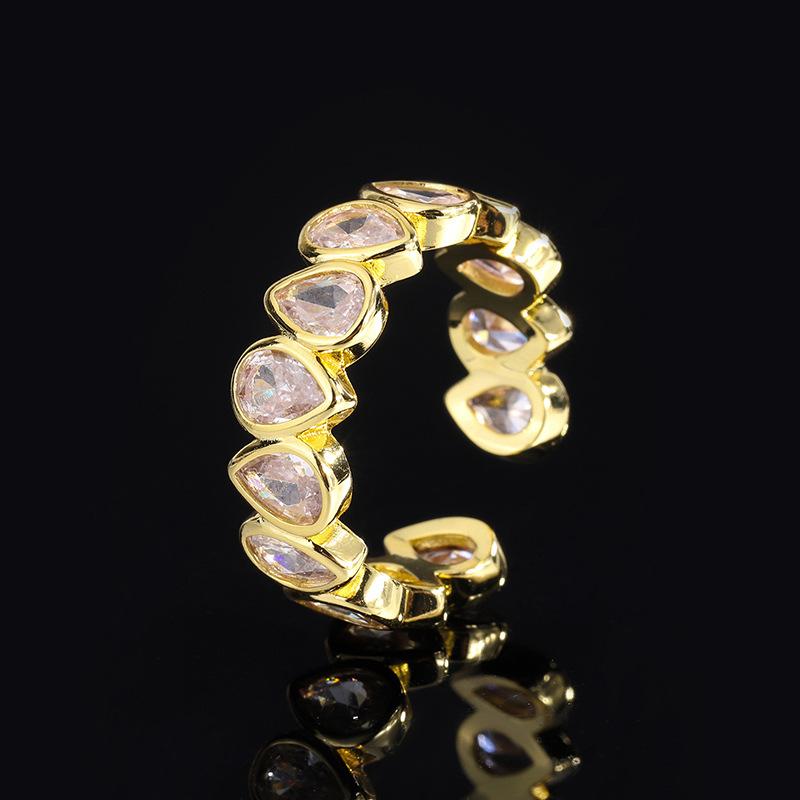 

Новий кольоровий скарб регульоване кільце з отвором жіноче нішеве легке розкішне кольорове діамантове персоналізоване кільце на вказівний палець модне модне кільце