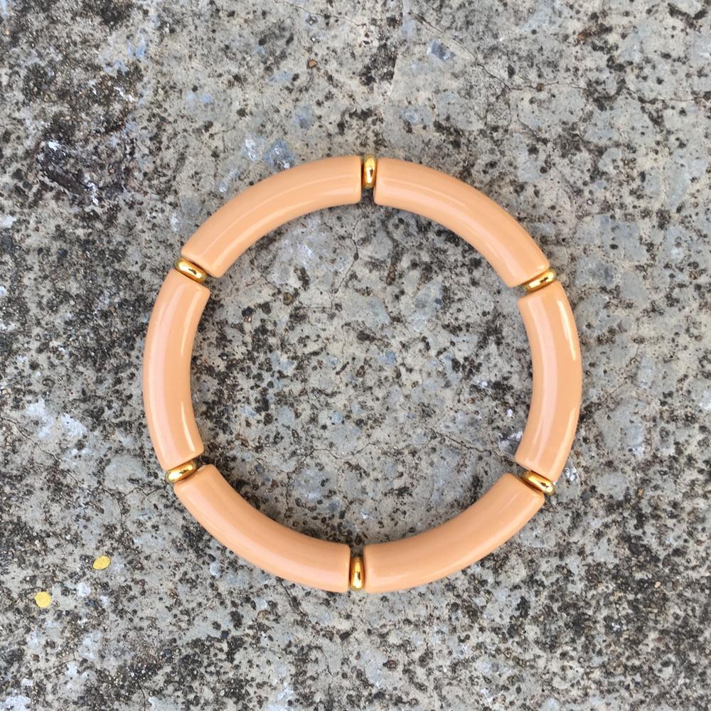 2025 Trendy Colorful Acrylic Bamboo Beads Bracelet for Women Stretch Resin Tube Beaded Cuff Bracelets Bangle Men Fashion Jewelry