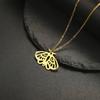 Unisex Gothic Style Moth Necklace Detailed Metal Moth Necklace Elegant Neck Chain for Celebrations and Daily Use