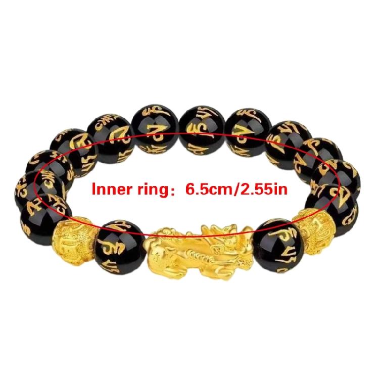 Traditional Chinese Alloy Bracelet for Attracting Wealth Elastic Beaded Handchain Fashionable Good Luck Charm Wristchain